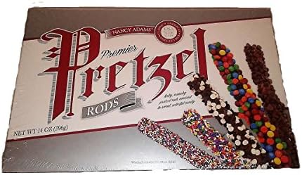 Nancy Adams Premier Pretzel Rods! Salty, Crunchy Pretzel Rods Covered In Sweet, Colorful Candy! One 14 Ounce Box!