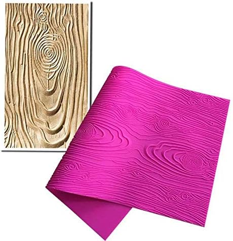 EuBaiFeng 1Pcs Random Color 44x24cm Wood Grain Lace Printing Cake Decoration Pattern Non-Stick Silicone Mat Chocolate Sugar Fondant Craft Adorn Mould Cake Border Lace Decoration Ice Mat Tools