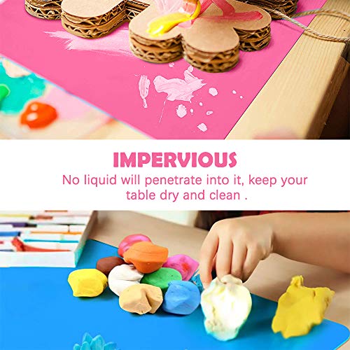 Silicone Sheet for Crafts Jewelry Casting Molds Mats, IKOCO 2 Pcs Silicone Mats for Crafts, Waterproof Washable Heat-Resistant, Rose Red and Blue A3