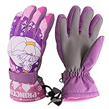 Sized Boy Girl Color Changing Winter Skiing Snowboard Gloves (Pink, M)