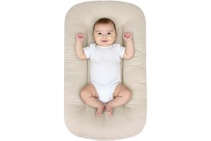 EASYFORALL Baby Lounger for Infants Babies 0-24 Months, Bionic Organic Lounger, Soft Cotton Breathable Infant Floor Seats & Loungers for Newborn Baby Shower Gifts (Livid)