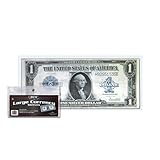 (100) US Currency Paper Money Bill Protector Sleeves for Large Older Bills by BCW