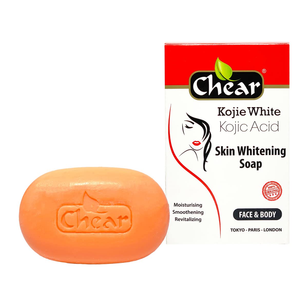 Chear Kojic Acid Skin Brightening Soap 150g – Dark Spot Remover with Lactic Acid, Mulberry & Licorice Root – Helps Even Skin Tone & Smooth Texture