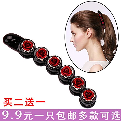 usongs hairpin medium banana clips trumpet vertical clip twist clip pearl diamond bow hair accessories ponytail clip tuba - Thumbnail 5
