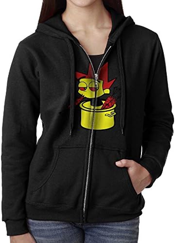 VigaChaaa Women's Classic Carrot Soup Boy Hooded Sweatshirt Black X-Large