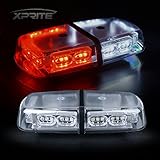 Xprite Gen 3 Red White 36 LED 18 Watts Roof Top Hign Intensity Law Enforcement Emergency Hazard Warning LED Mini Bar Strobe Light with Magnetic Base