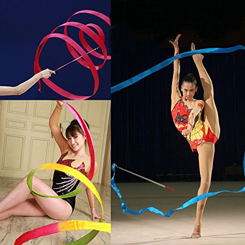 image for Changsheng Mall ChangSheng 16 Pcs Colors Rhythmic Gymnastics Ribbon, S