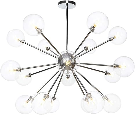 HXCD Lámpara de araña con Vidrio Transparente, luz Colgante de Rama