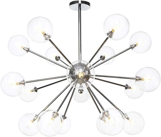 HXCD Lámpara de araña con Vidrio Transparente, luz Colgante de Rama