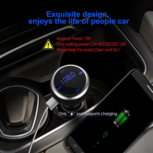HiGoing Bluetooth FM Transmitter, Wireless Radio Receiver MP3 Player Adapter Car Kit with [Smart Car Locator], 5V 2.1A Dual USB Car Charger, Hands-free Calling for iPhone, Samsung, etc - Thumbnail 6