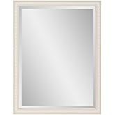 Howard Elliott Collection Rectangular Beaded Wall Mirror, Natural Frame Decorative Vanity Mirror with Beaded Border for Livin