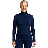 Lands' End Women’s Thermaskin Baselayer Thermal Turtleneck Top – Long Sleeve Lightweight Heat-Generating Thermal Shirt