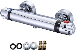 Thermostatic Mixing Valve Bathroom Thermostatic Shower Mixer Hot Cold Water Showering Faucet Temperature Control Valve Outlet