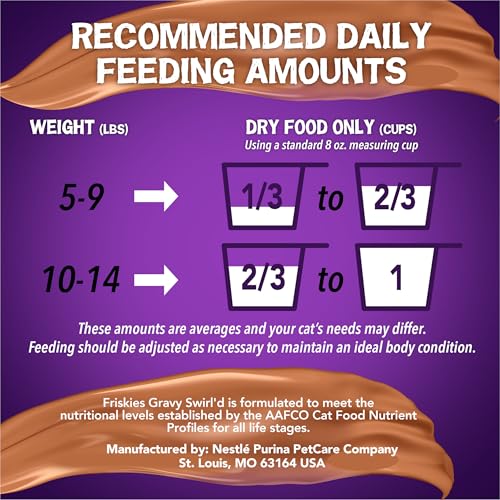 PURINA FRISKIES DRY CAT FOOD GRAVY SWIRL’D WITH FLAVORS OF CHICKEN, SALMON AND GRAVY – 3.15 LB. BAG