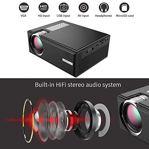 Projector, DIWUER Portable Video Projector, Mini Movie Projector for Home Cinema Theater, Support 1080P Full HD, HDMI, VGA, AV, USB, SD Card