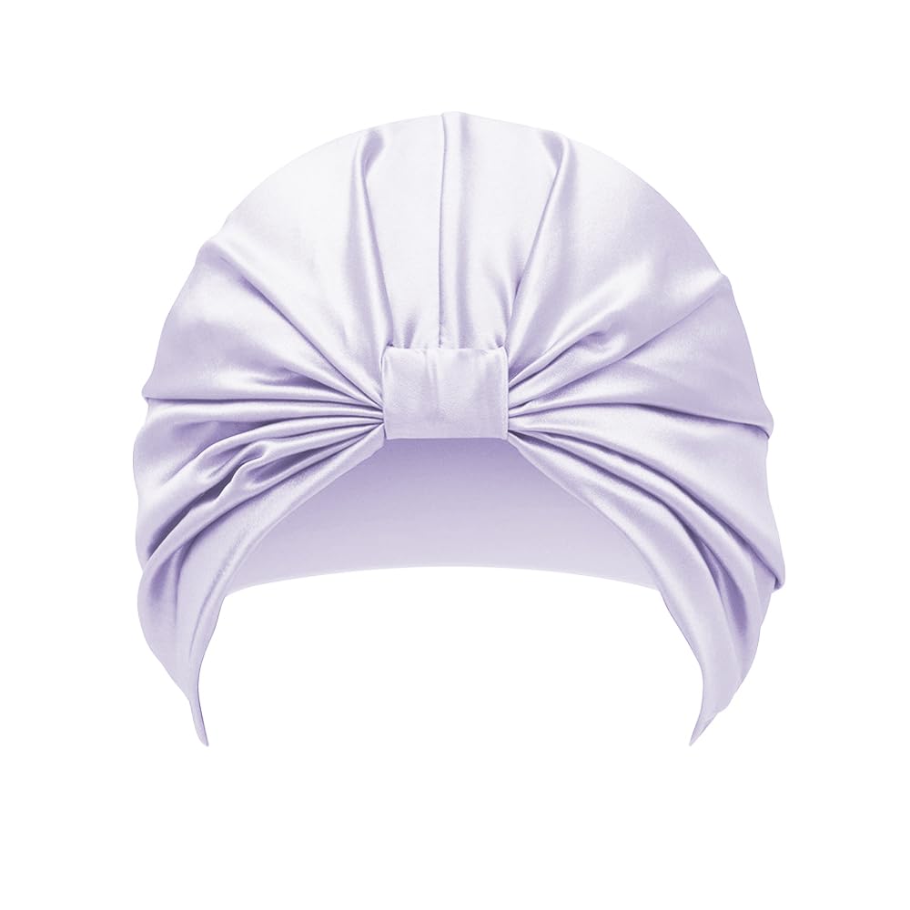 townssilk 100% Mulberry Silk Women's Night Hat, 16 Momme Sleep Cap, Silk Shower Cap, Good for Hair, Protects Hair, Silk Night Hat, Popular, Lavender