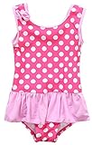 ATTRACO Baby Girls One Piece Skirt Swimsuit Toddler Swimwear Polka Dot Ruffle