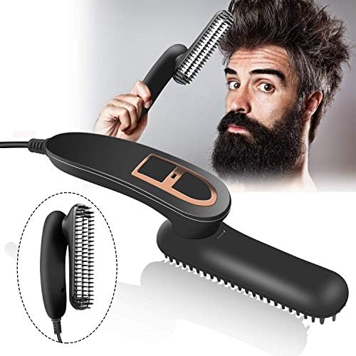 Beard Straightener For Men, Foldable Electric Beard Hair Straightening Comb Ionic Hot Tools, men Hair Styler Beard hot comb Straightening Brush PTC Heating Home hot Tools for men Travel Gift