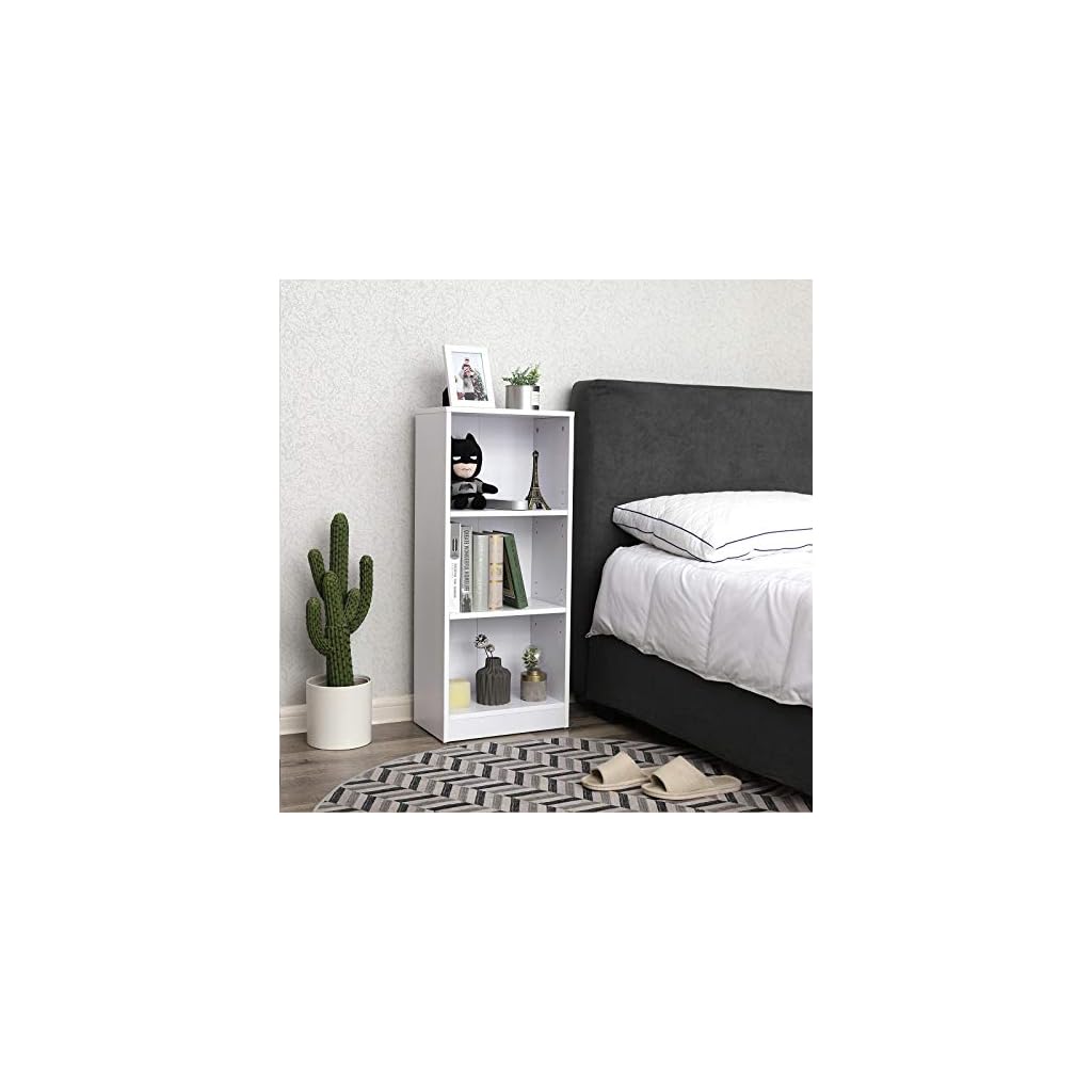 VASAGLE Bücherregal mit 3 Fächer, verstellbare