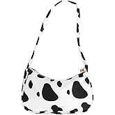 Abaodam Cow Print Women Armpit Bag Small Pu Chain Shoulder Purse with Zipper 8.85X5.11X1.96 Inches Lightweight Casual Party Tote