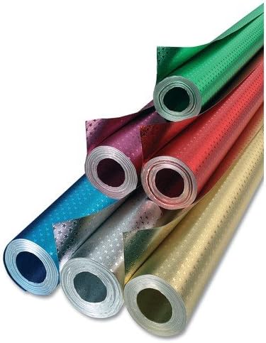 Folia Aluminium Foil Double-Sided Laminated with Embossed Star, 50 cm x 10 Metres, R 77 St
