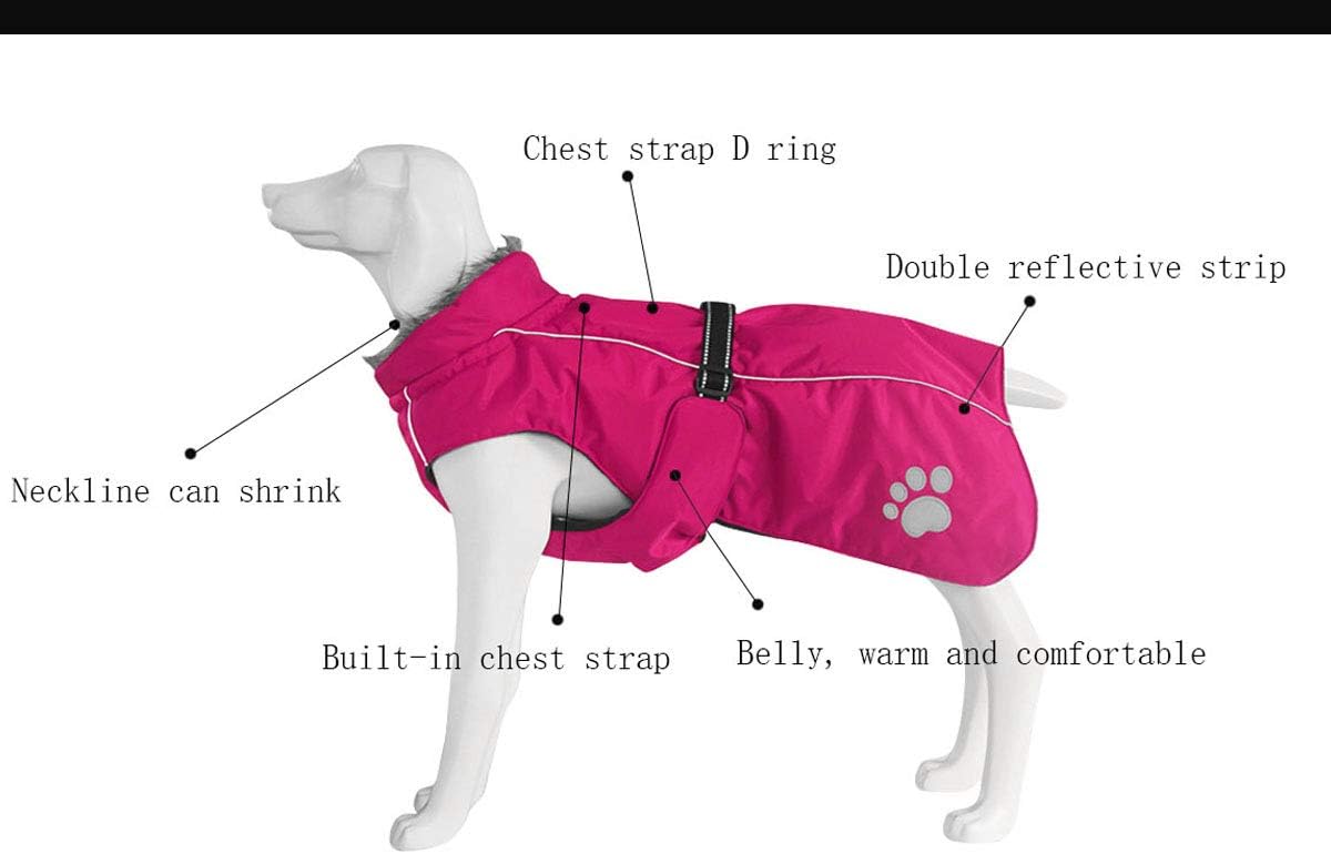 Morezi Dog Coats Waterproof Dog Winter Coat with Padded Fleece Lining Harness D Ring Fit for Labrador Retriever Cockapoo Springer Spaniel Doberman in Cold Weather - Image 4