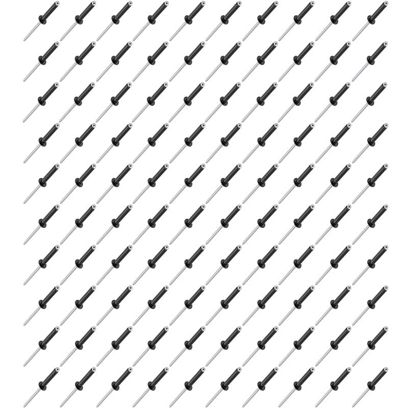 Aoktorkit 100Pcs Aluminium Blinds Rivets M4 x 25mm Pop Rivets Flange Rivets Open End Rivet for Metal Wood Plastic, Black
