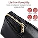 habe Petite Makeup Bag, Vegan Leather Small Cosmetic Bag, Gorgeous Detailing, Unbreakable Zipper, Designer Makeup Bags for Women, Mini Makeup and Pencil Pouch with Hidden Storage Pockets, 7x6x3