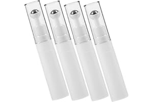 PRETYZOOM 4pcs Glass Rollerball Bottles with Balls White Screw Caps for Eye Cream Serum Travel Portable