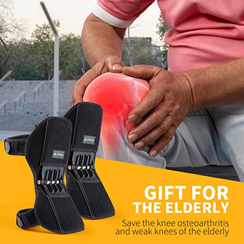 JOMECA Knee Booster 2 Pack, Powerlifts Spring Joint Support Knee Brace, Powerful Rebounds Spring Force for Knee osteoarthritis, Climbing, Squat, Mountaineering, Exercising, One Size Fits Most