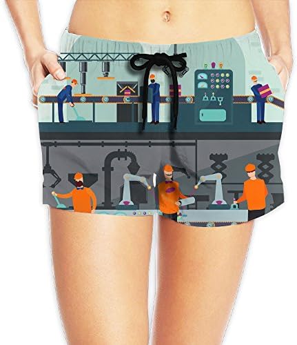 Factory Worker Comics Women Quick-drying Board Shorts