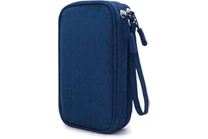 eYistar Diabetic Supplies Travel Case Organizer for Test Strips, Lancets, Needles, Lancing Device, Glucose Meter, Alcohol Wipes, Insulin Pens, Syringes, Diabetes Testing Kit Storage Bag (Blue)