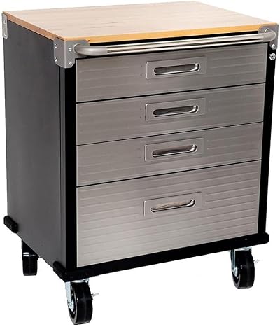 Seville Classics Ultra HD 4 Drawer Roller Cabinet 71cm Wide Commercial Quality