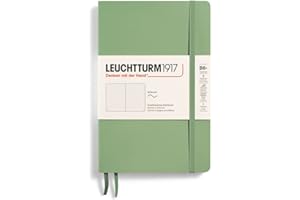 LEUCHTTURM1917 - Notebook Softcover Paperback B6+ - 123 Numbered Pages for Writing and Journaling (Dotted, Sage)