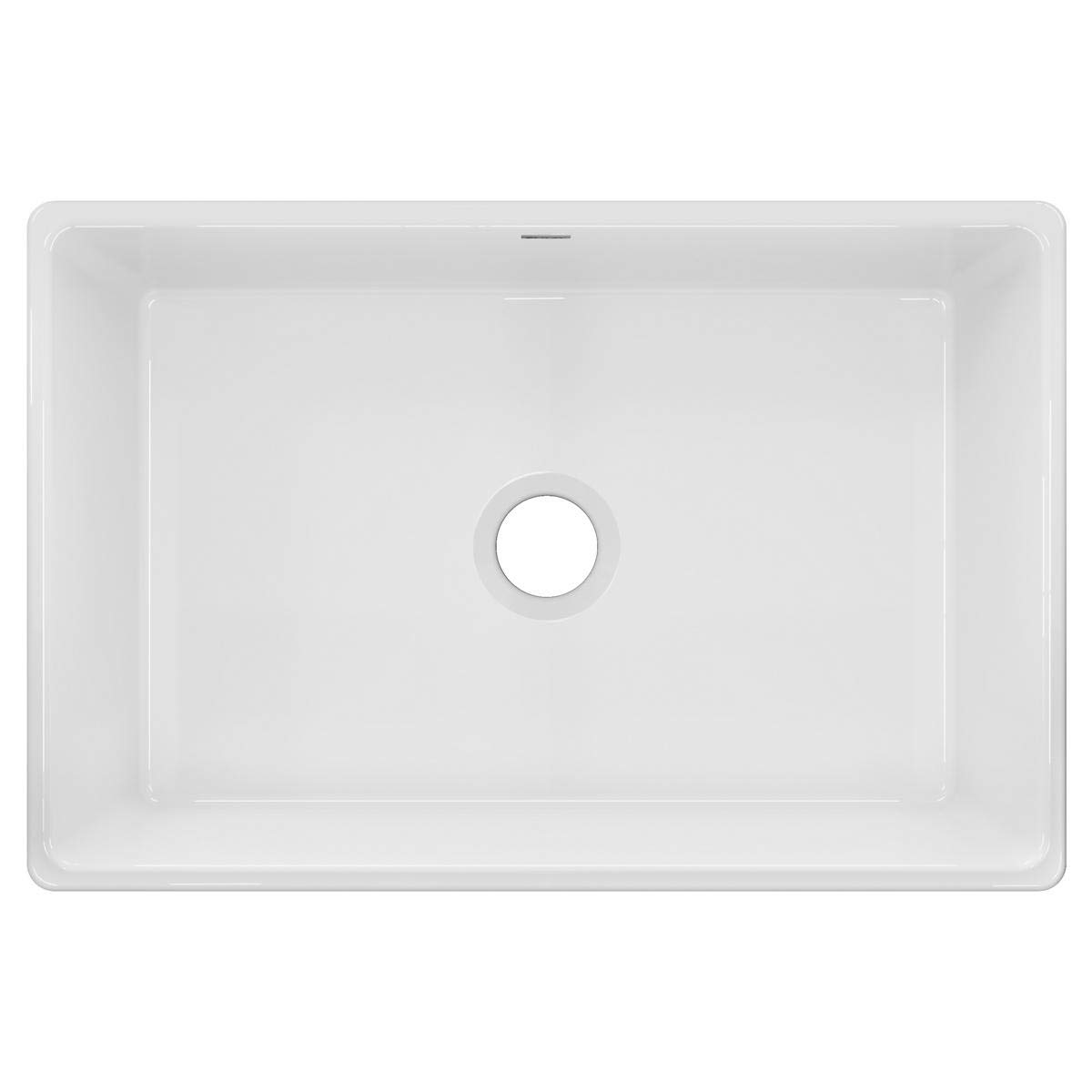 Photo 1 of ***MAJOR DAMAGE*** Elkay Fireclay SWUF28179WH Single Bowl Farmhouse Sink , White , 30 Inch
