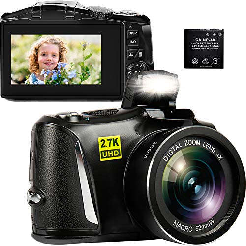 Digital Camera, 2.7K 48MP Point and Shoot Camera with 3" LCD Screen, Full HD Portable Mini