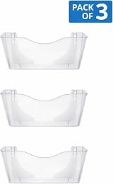 Deflecto A4 Wall Mounted Magazine File Holder Pack of 3 Crystal Acrylic view 2