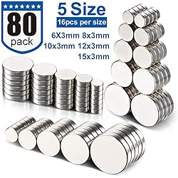 DIYMAG Refrigerator Magnets 80PCS, 5 Different