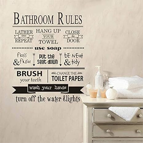 wandaufkleber 3d Wandtattoo Kinderzimmer Badezimmerregeln Toilette
