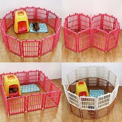 Safe Fences Kennel Cage Assembly Pet Supplies Exercise Pens for Pet (Dog & Cat) Pink Color