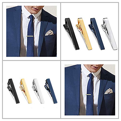 image for Yadoca 8 Pcs Tie Clips for Men Tie Bar Clip Set Wedding Business Regul