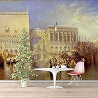 Wall Murals Self-Adhesive Removable The Dogana and San Giorgio Maggiore by Joseph Mallord William Turner Wallpaper Home Decoration for Living Room,Bedroom - 66x96 inches