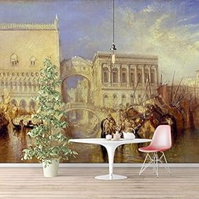 Wall Murals Self-Adhesive Removable The Dogana and San Giorgio Maggiore by Joseph Mallord William Turner Wallpaper Home Decoration for Living Room,Bedroom - 66x96 inches