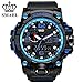 SMAEL Men's Sports Analog Quartz Watch Dual Display Waterproof Digital Watches with LED Backlight relogio masculino (Black Blue)
