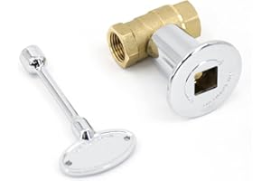 Himaweek Straight Gas Key Valve Kit for Fire Pit Fireplace with Flange and 3 Inches Key, Chromed (3/4'' Kit)