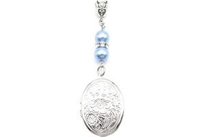 IDLAN Locket for Bouquet Charm Memorial Wedding Gift Bride Pendant Photo Keepsake Something Blue