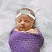 BLUETOP Baby Hair Bands Baby Girls Crown Headbands Elastic Toddler Princess Hair Bands Accessory Infant Girl Tiara Headband Gift Photo Shoot Prop for Birthday Party Baby Shower White/Gold