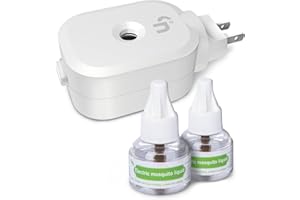 Ddrihlees Mosquito Repeller, Electronic Mosquito Repellent Plug in Indoor Use, Includes 2-Pack 280 Hr Repellent Refills, No Candles or Flames, DEET-Free, for Home, Bedroom, Office, Kitchen (White)