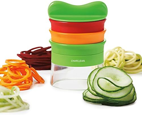 3 blade spiral cutter set, vegetable spaghetti, potato, courgette and asparagus peeler, cucumber cutter, cucumber peeler, vegetable slicer, carrot grater, carrot peeler by Charllean