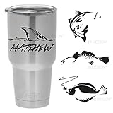 Personalized Vinyl Decal for Yeti or other Insulated Mugs - Redfish, Trout, Flounder and Others